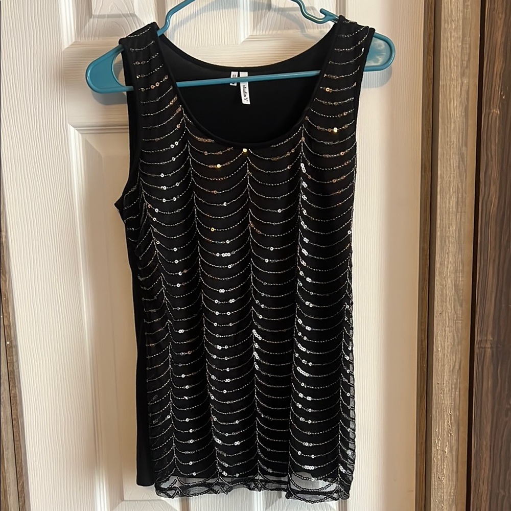 Black Sequin Women's Top